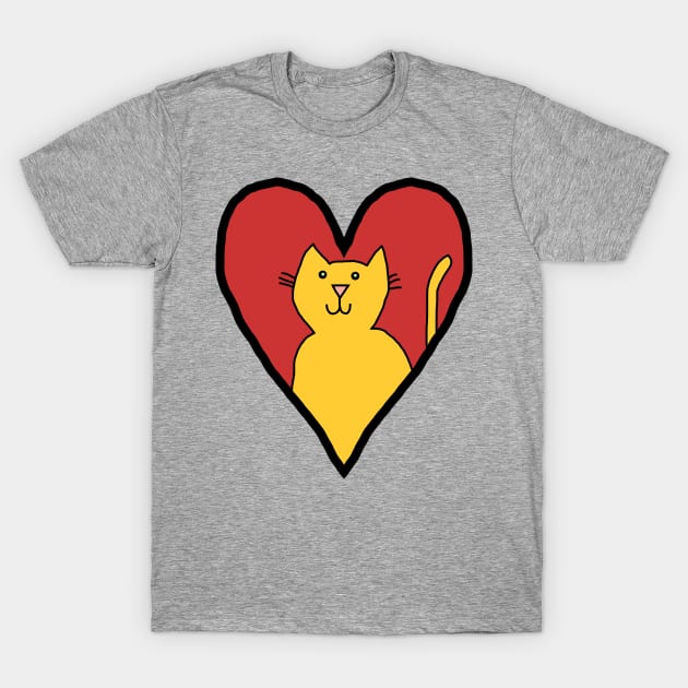 My Valentine Cat T-Shirt by ellenhenryart